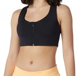 New Balance Women's Power X Zip Front Bra For Women Black