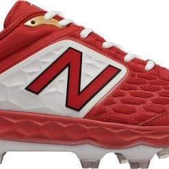 New Balance Men's Fresh Foam 3000 V4 TPU Baseball Cleats For Men Red/white