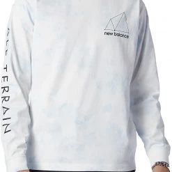 New Balance Men's All Terrain Tie Dye Long Sleeve T-Shirt For Men White