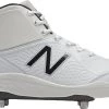 New Balance Men's Fresh Foam 3000 V5 Metal Mid Baseball Cleats For Men White/black