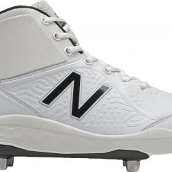 New Balance Men's Fresh Foam 3000 V5 Metal Mid Baseball Cleats For Men White/black