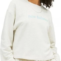 New Balance Women's Essentials Balanced Crewneck Sweatshirt For Women Sea Salt Heather -New Balance Sales unnamed file 199