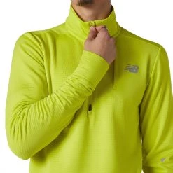 New Balance Mens's Heat Grid Half Zip Pullover For Men Sulphur Yellow -New Balance Sales unnamed file 341