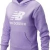 New Balance Girls' Core Performance Fleece Pullover Hoodie For Girls' Dark Violet Glo