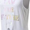 New Balance Girls' Tie Front Tank Top For Girls' White